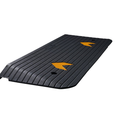 Rubber Threshold Ramp, 2" Rise Threshold Ramp Doorway, Recycled Rubber Power Threshold Ramp Rated 33069 lbs Load Capacity, Non-Slip Surface Rubber Solid Threshold Ramp for Wheelchair and Scooter