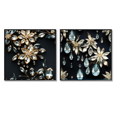 Romain - Abstract Botanicals Square Collage Set Of 2