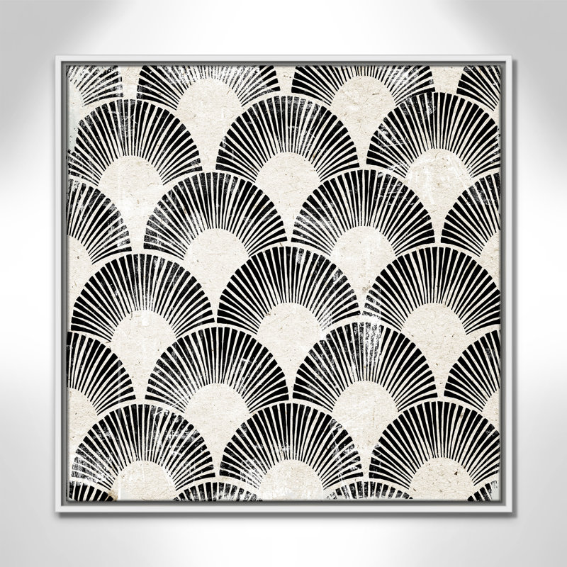 «White Art Deco III» par Aimee Wilson, 25.5'' W x 25.5'' H, Framed Canvas, White Floater