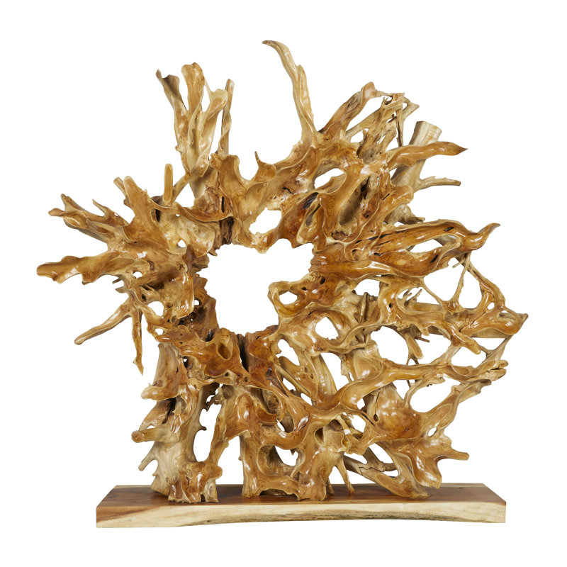 Abstract Figurines & Sculptures, 81.5" H x 82.5" W x 15.5" D, Light Brown