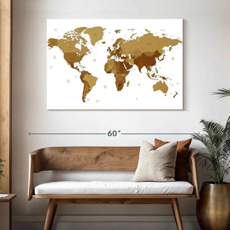 Carte du monde Aliaz, H 32 po x l 48 po