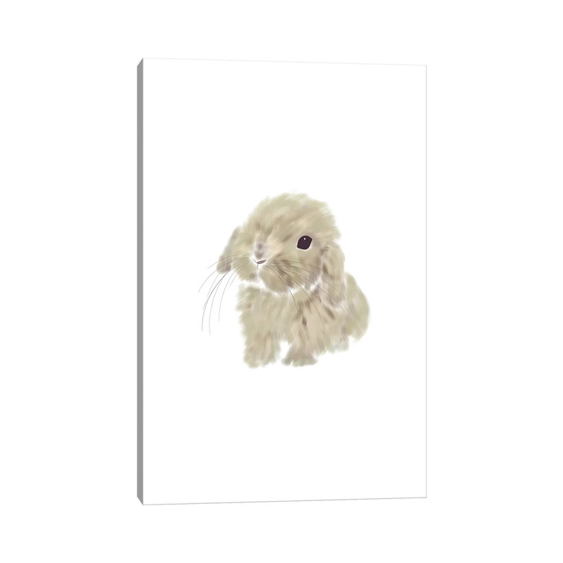 Décoration murale bébé lapin, H 18 po x l 12 po x 1,5 po, Toile tendue