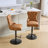 Aged And Retro PU Swivel Barstools Adjusatble Seat Height From 26-33 Inch, Modern Bar Stools With Backs Comfortable Tufted For Home Pub And Kitchen Island (Orange,Set Of 2)-1689419697