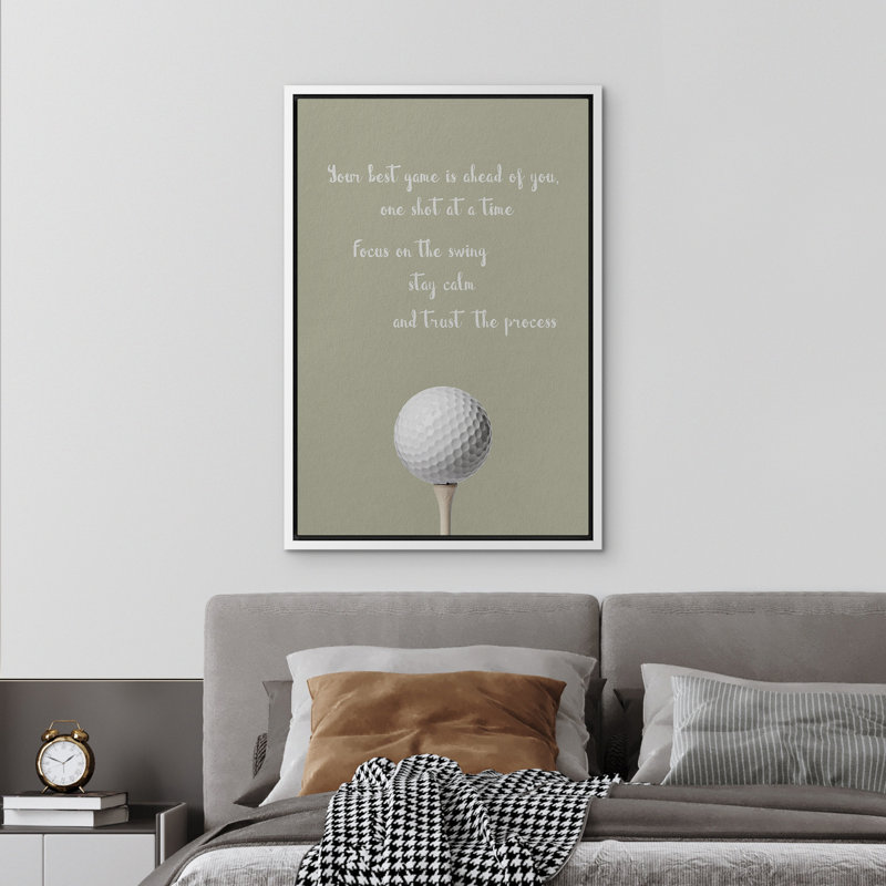 Impression sur toile encadrée de mots textuels vert clair, Blanc, H 36 po x l 24 po