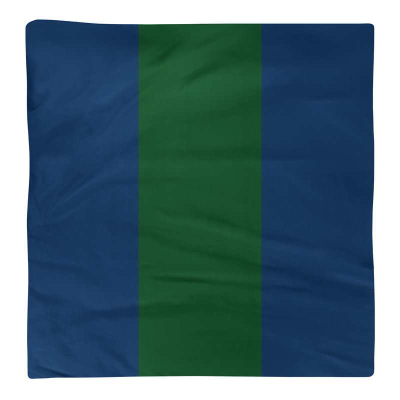 Utah Striped Square Napkin, 10" W x 10" L, Navy/Green/Navy, Cotton Twill