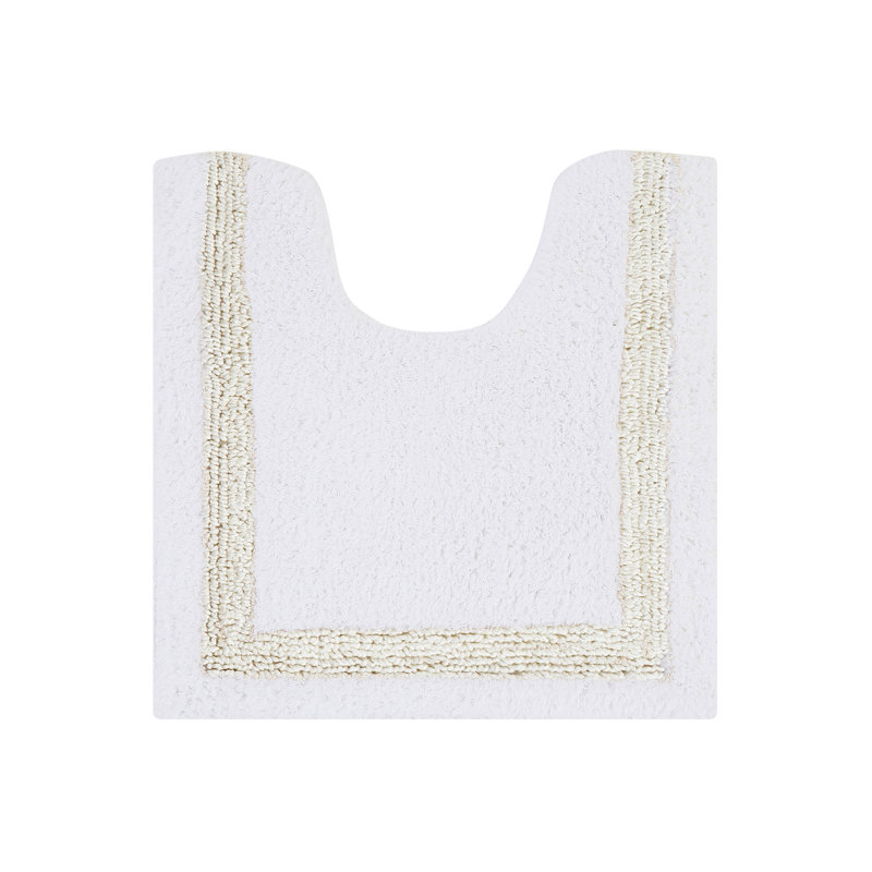 White and Ivory 100% Cotton Reversible 5-Piece Bath Rug Set