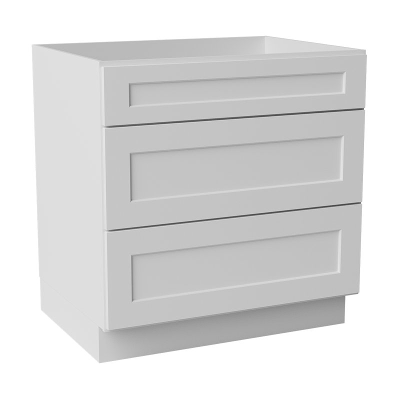 Armoire de cuisine en bois massif prête à assembler, 33", Blanc
