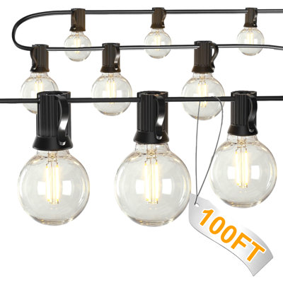 Guirlande 200 lumières DEL imperméables avec 100 ampoules incassables G40