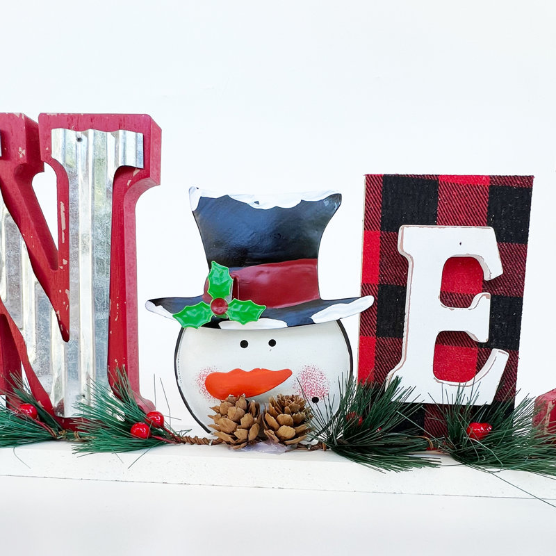 Lettres de table en bois rustique Noel