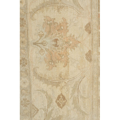 One-of-a-Kind 11'8 X 14'7 1940s Wool Area Rug Ivory/beige/rose