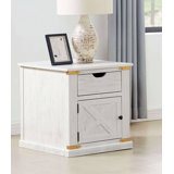 Charming Rustic Side Table with Drawers for Living Room Enhancement