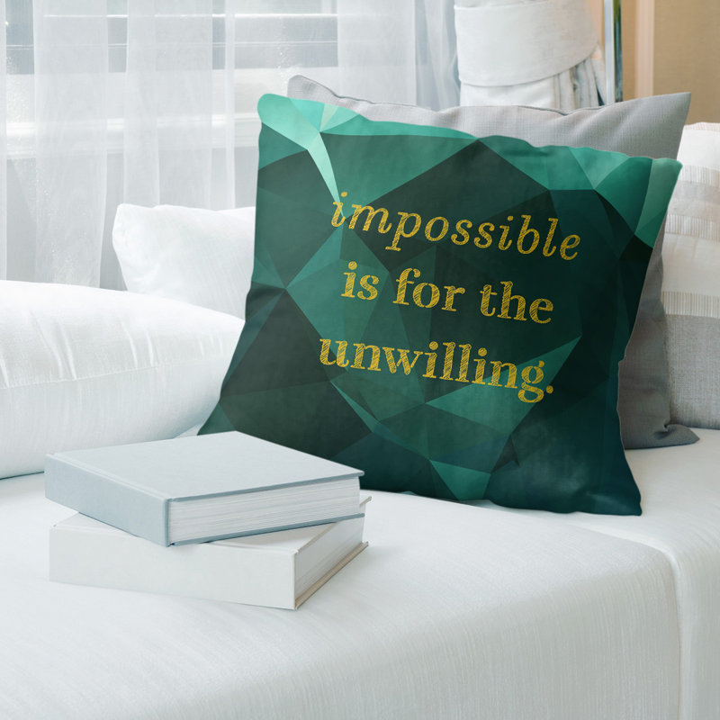 Coussin de cotation de faux gemme impossible, 18 po x 18 po, Émeraude / doré
