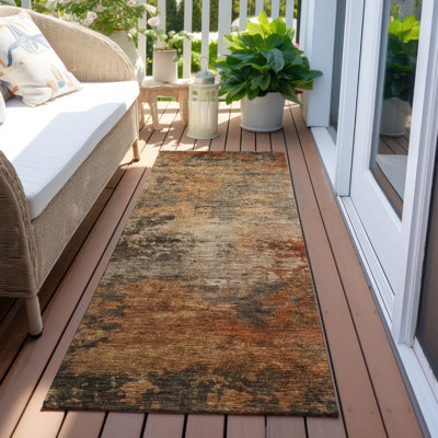 Machine Washable Indoor/Outdoor Cicel ACN1216 Khaki Rug