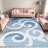 Blue Swirl carpet-easy to clean, machine-washable, soft and comfortable; suitable for door mats, kitchens, living rooms, bedrooms, corridors, and laundry areas. Easy to clean, durable carpet for home decoration.-129871196