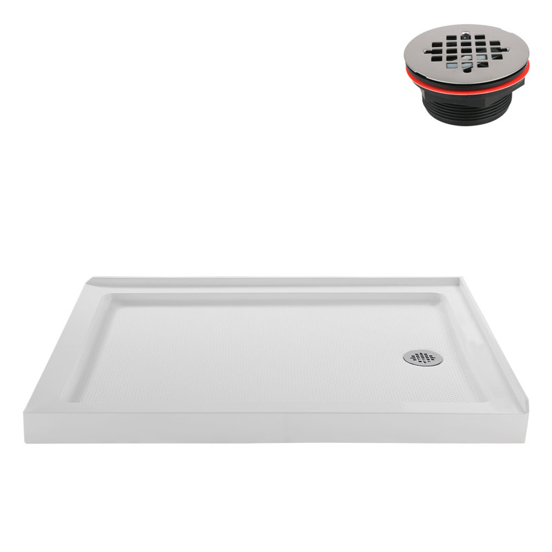 Base de douche en acrylique de coin l 48 po x P 36 po avec drain Streamline