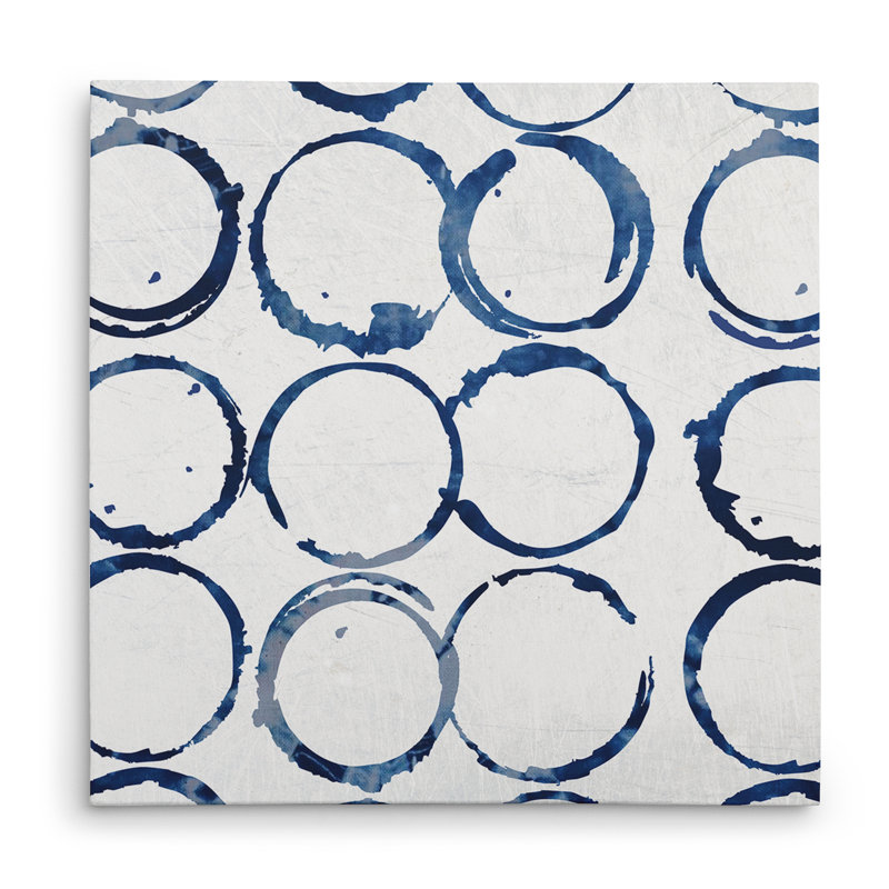 « indigo rings »-impression sur toile tendue, H 16 po x l 16 po x P 1,5 po