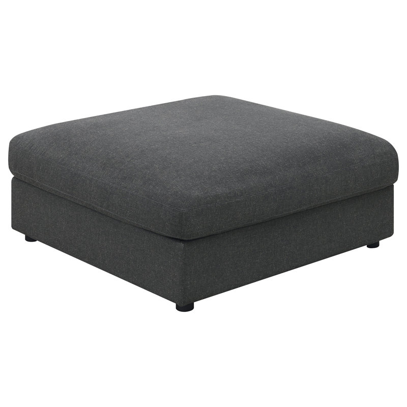 Duncan Charcoal Square Upholstered Ottoman (Only Including Ottoman), Charcoal