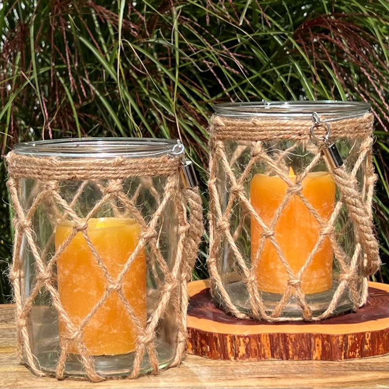7'' H Glass Tabletop Lantern