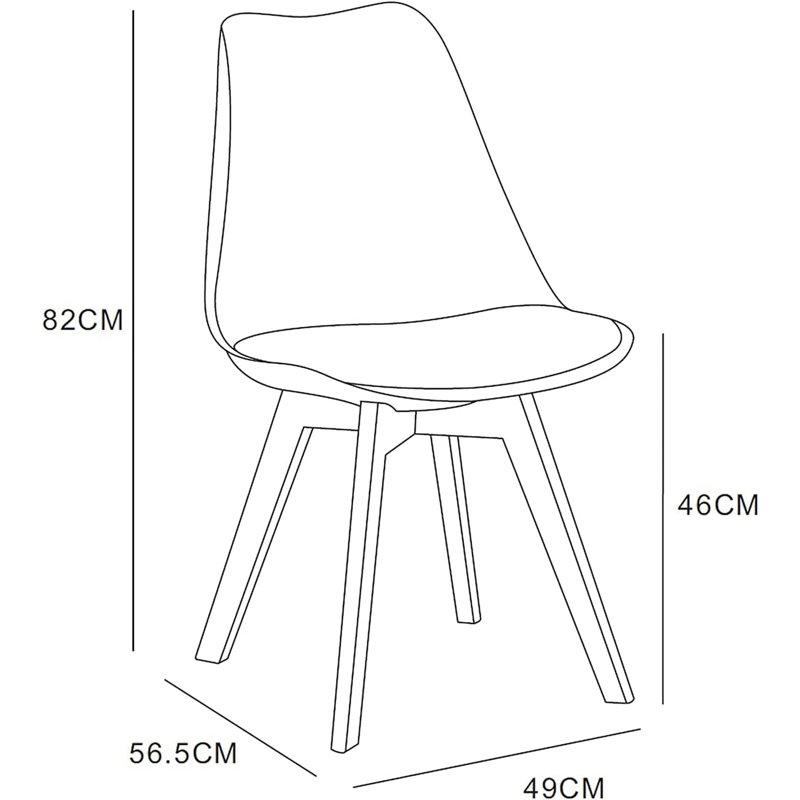 46cm H Side Chair, White