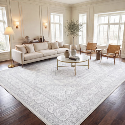 Tapis oriental ivoire / argenté Nuss