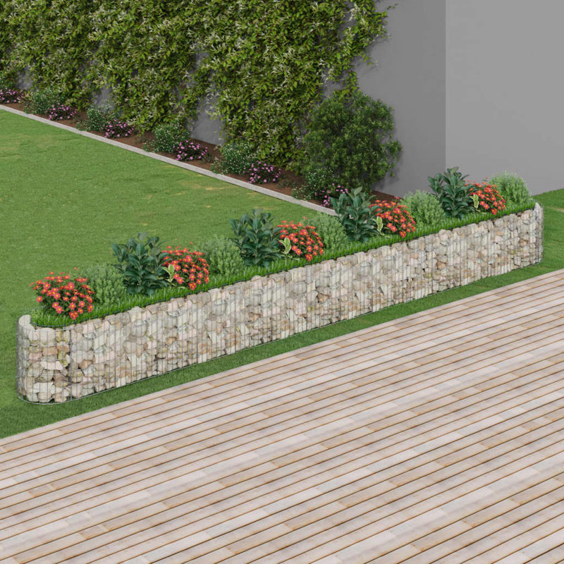 Dakota Fields Gabion Raised Bed Galvanised Iron, 540cm H x 50cm W x 50cm D