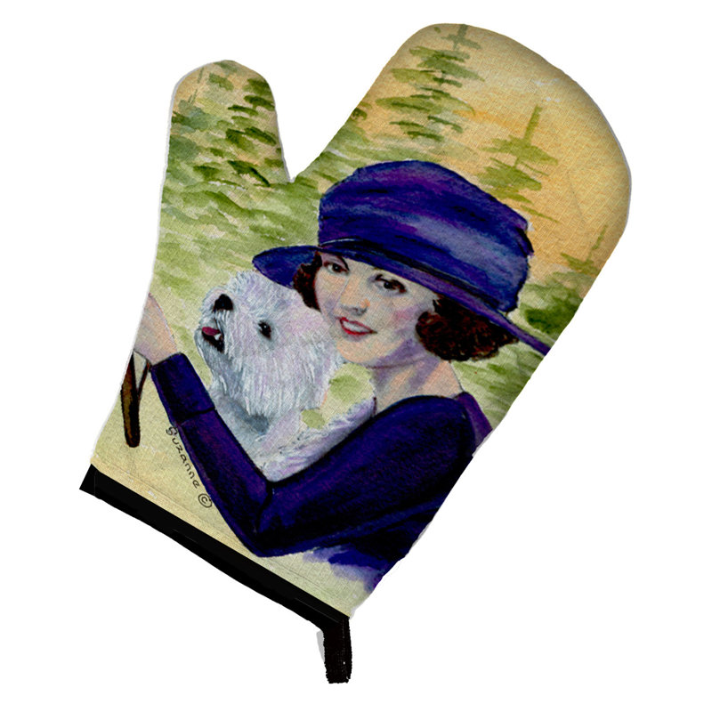 Caroline's Treasures, femme conduisant avec son gant Westie