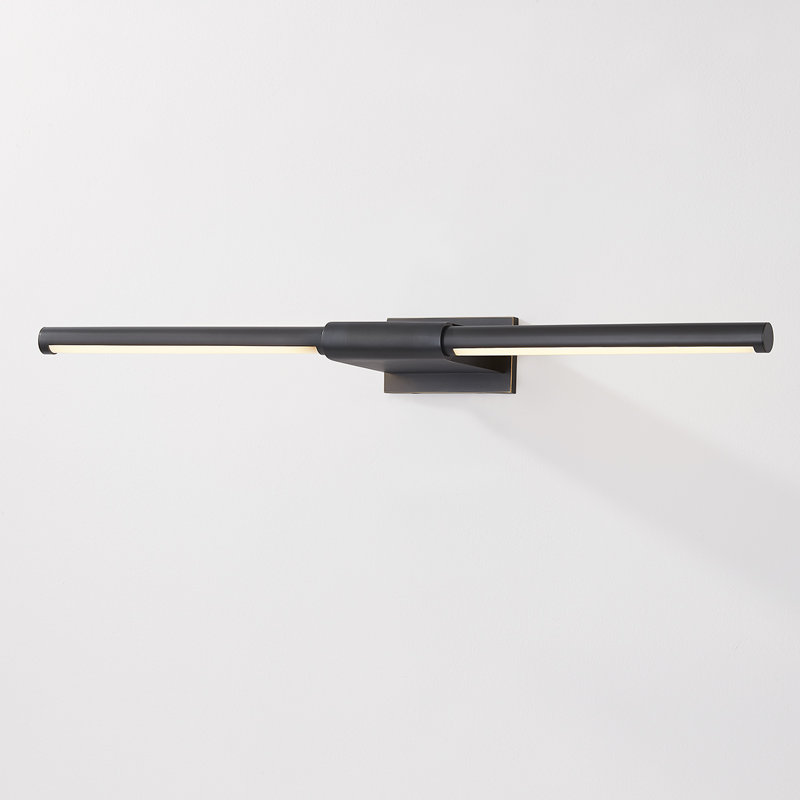 Lampe pour tableau 1 lumière Jerome, Bronze vieilli, H 3 po x l 30 po x P 6,75 po