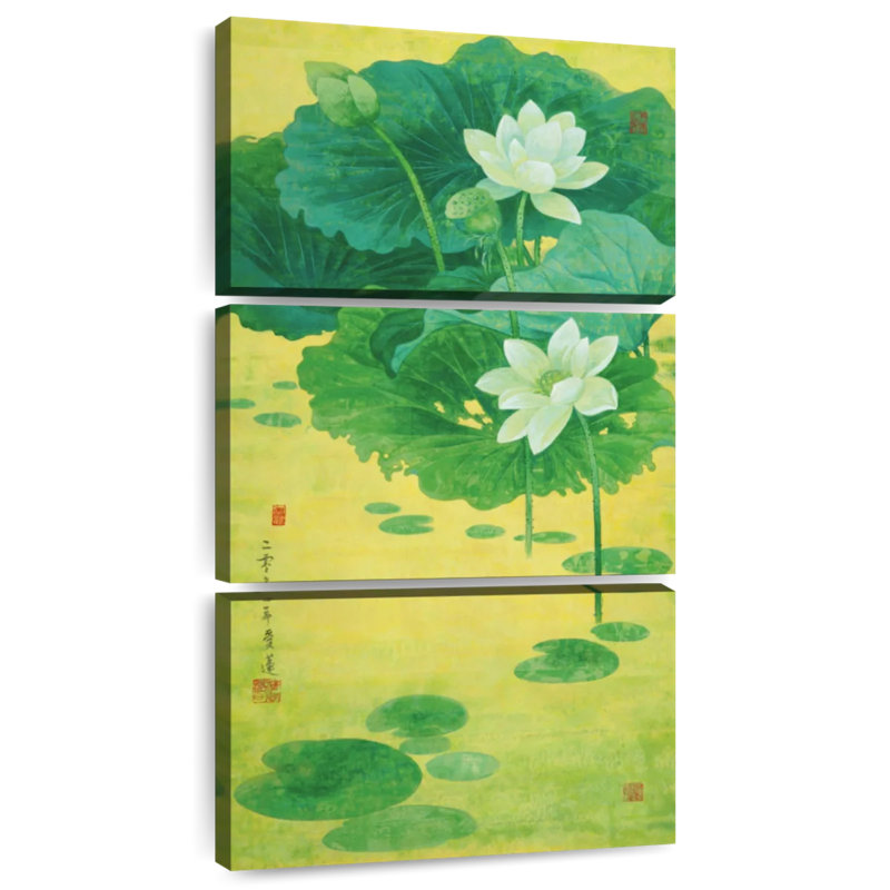 Lotus de printemps, H 27 po x l 12 po
