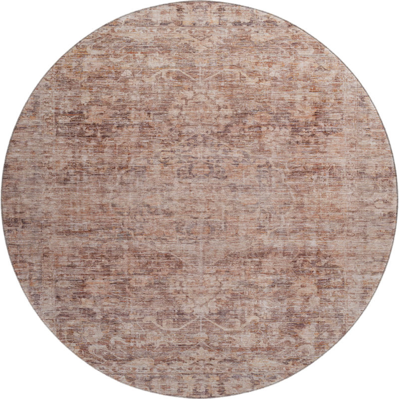 Premium Machine Washable Lubbers AMF1744 Global Rug, Round 8'