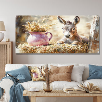 «Doelling Donkey Portrait At The Barn IV - Donkey», art mural