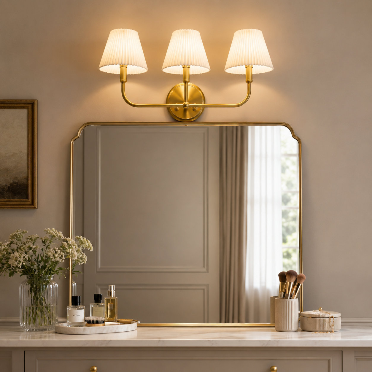 Tiburon Single Light Dimmable Sconce, 10.75" H X 24" W X 8.25" D, Polished Brass, 3