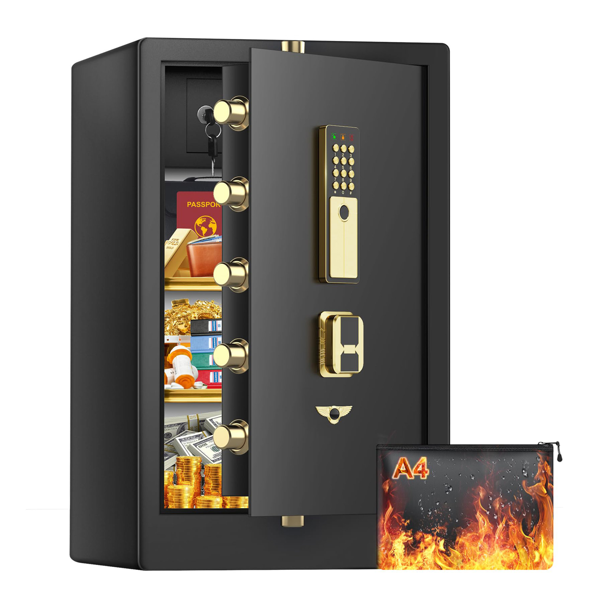 5.0 Cuft Extra Large Fireproof Safe Box For Home, Heavy Duty Digital - View #7