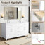 Tremolo 60" Double Bathroom Vanity With Engineered Marble Top-1528697855