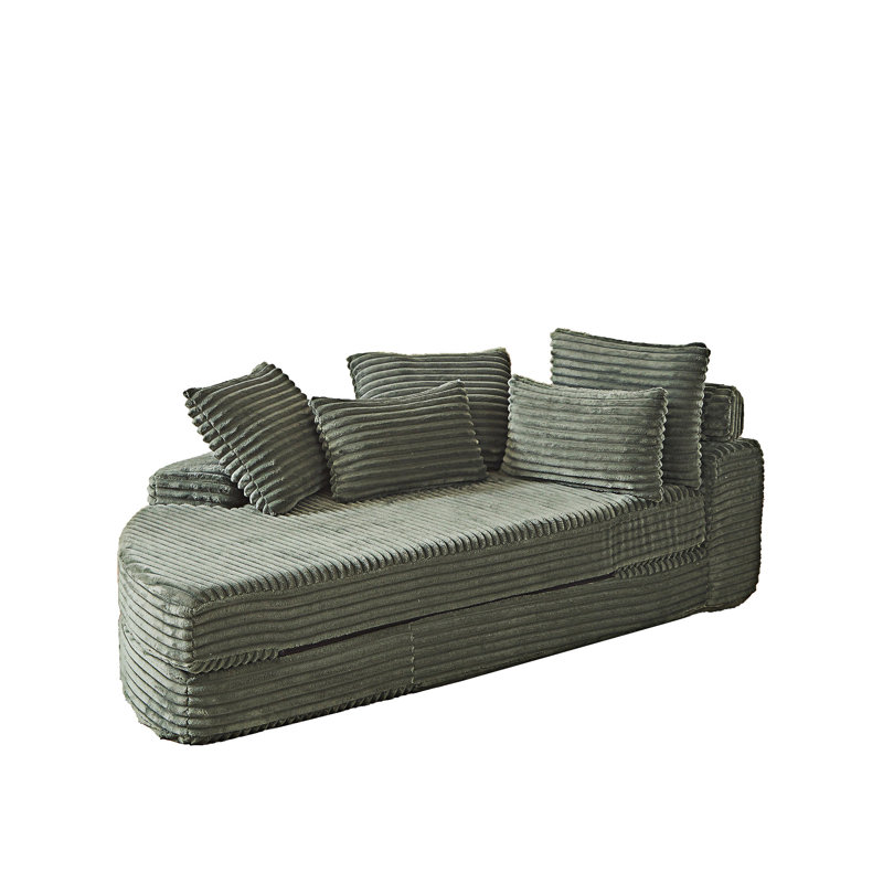 Canapé-lit avec coussin, Green Corduroy