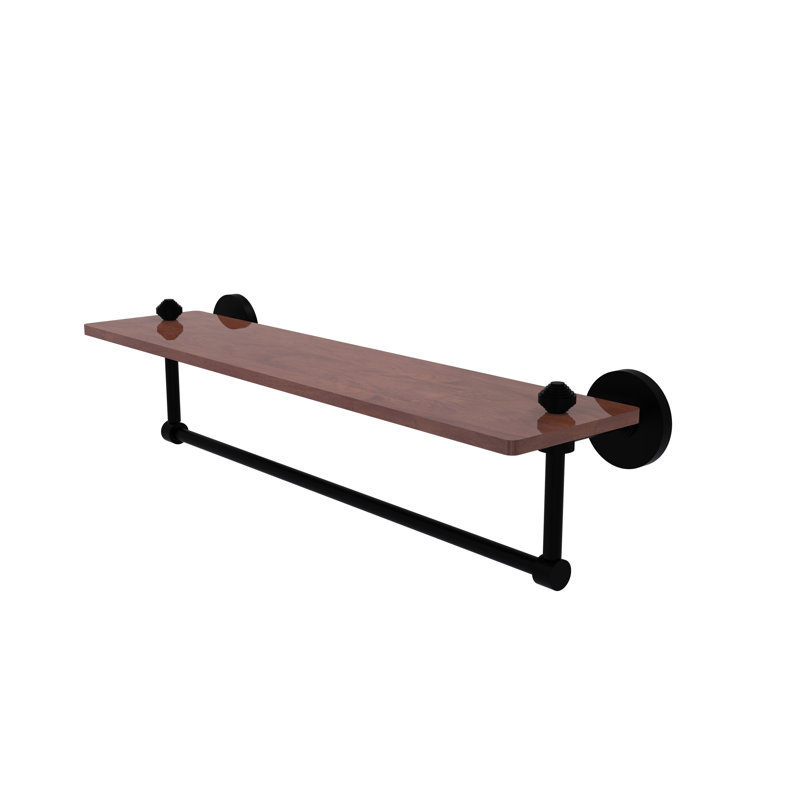 Tablette avec barre à serviettes Trond Ironwood, Noir mat, H 4 po x l 22 po x P 5 po