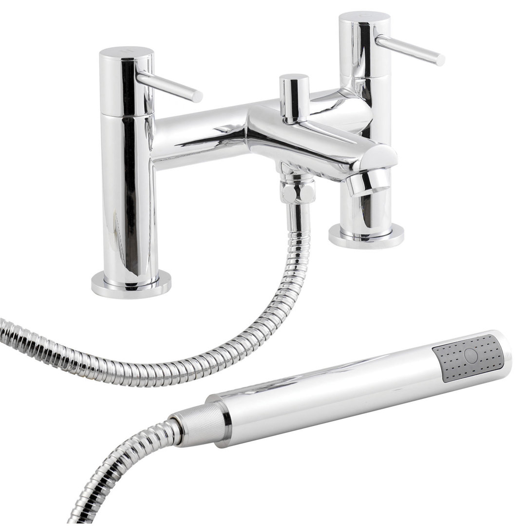 2 Handle Bathroom Bath Shower Mixer Bath Filler with Diverter