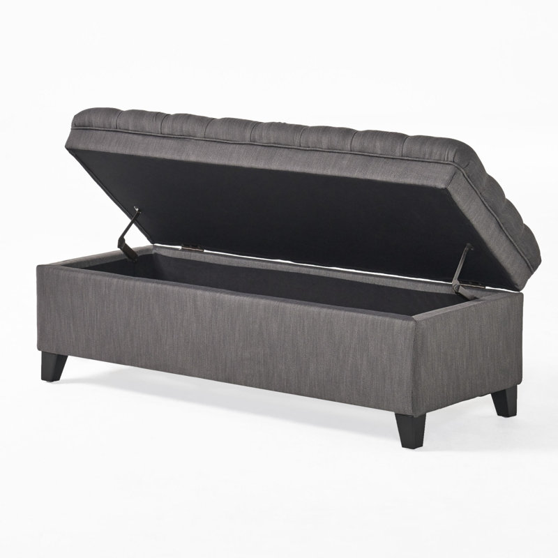 Banc de rangement avec repose-pieds Modern, Gris