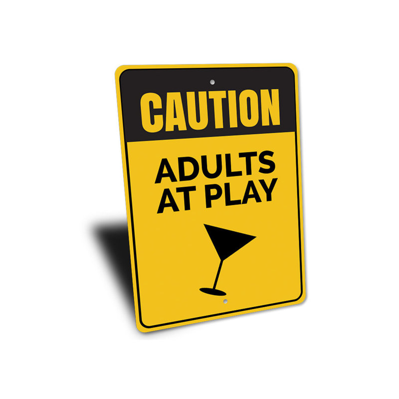 Signe en aluminium adultes en jeu, H 18 po x l 12 po x P 0,06 po