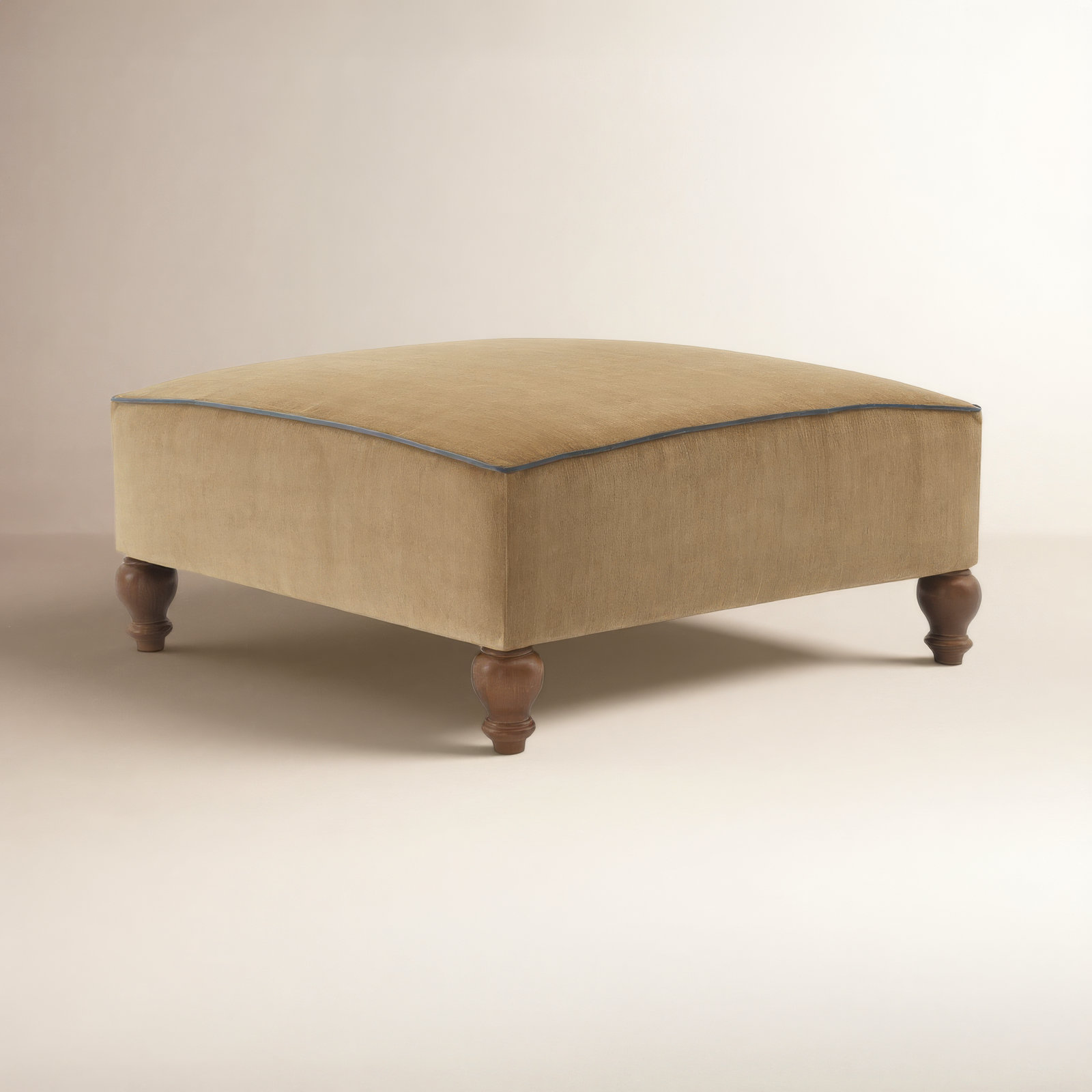 39" Ottoman, Gold/Navy