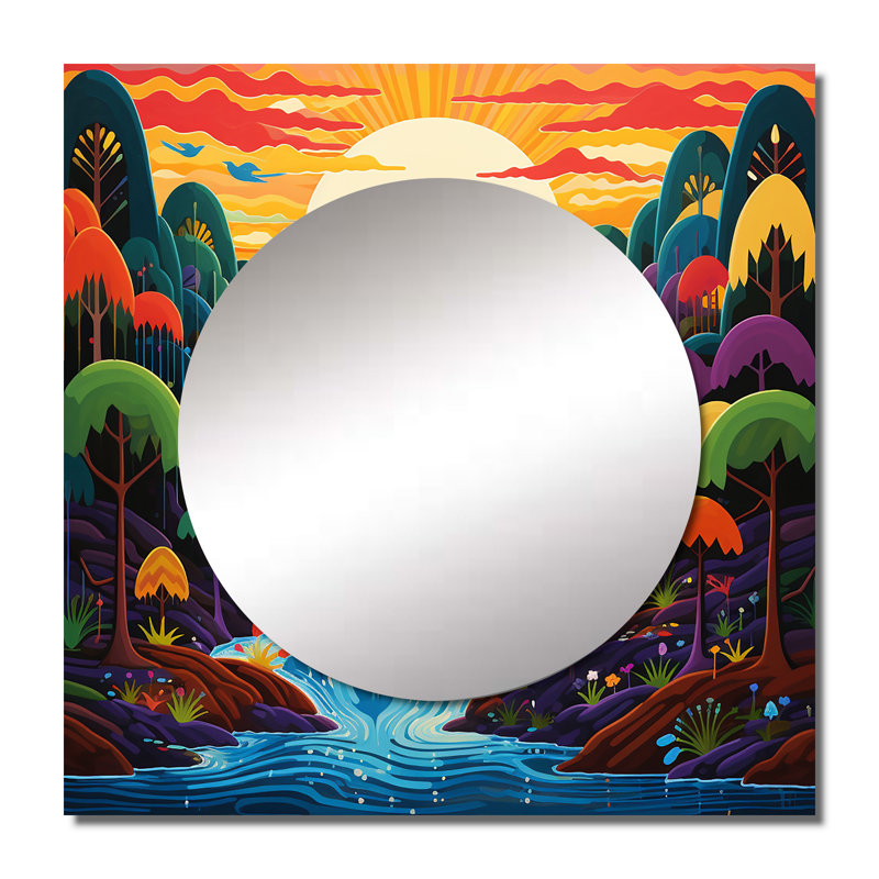 Miroir mural de salon Mikye - Christianisme, 29 po x 29 po