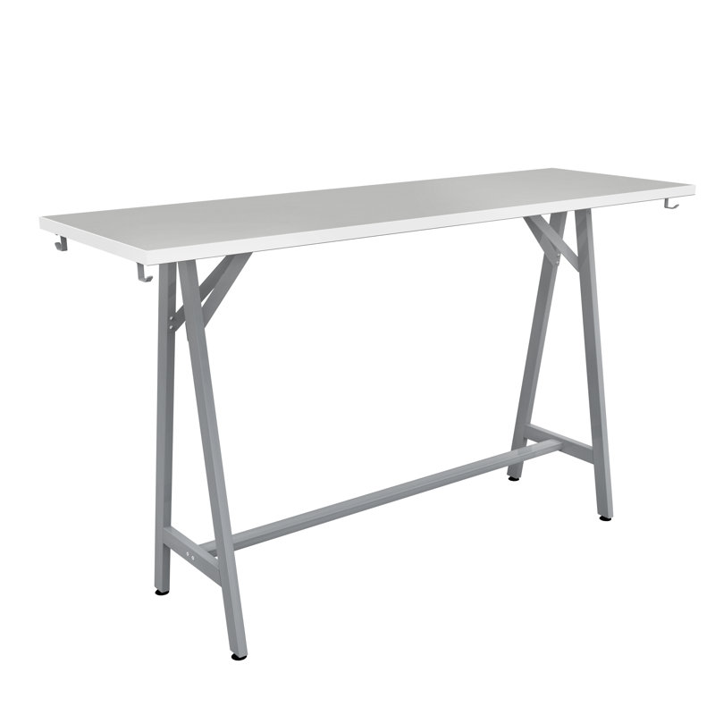 Table de travail Spark, surface de travail rectangulaire 72 po x 20 po, base argent H 42 po, H 42 po x L 72 po x l 24 po