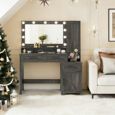 Makeup Vanity with Led Light by Ophelia & Co.
