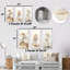 Ensemble de 3 décorations murales beige en métal-1115719237