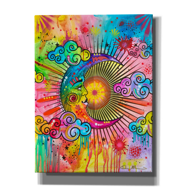 «Moon» par Dean Russo, art mural sur toile, H 16 po x l 12 po x P 0,75 po