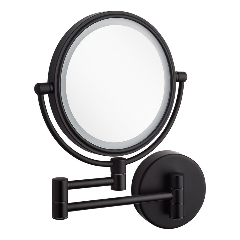 Norabel 12-3/4" x 9-1/2" Framed Make Up Mirror, Satin Black