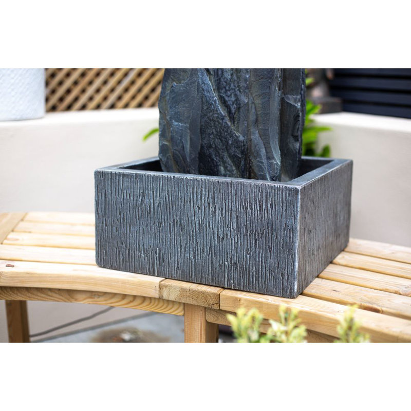 Slagelse Easy Fountain Cambrian Monolith with Lights Mains Plugin Powered Water Feature