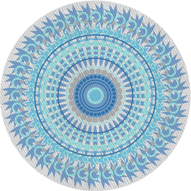 Tapis bleu marine / gris Power Loom, Rond 4 pi