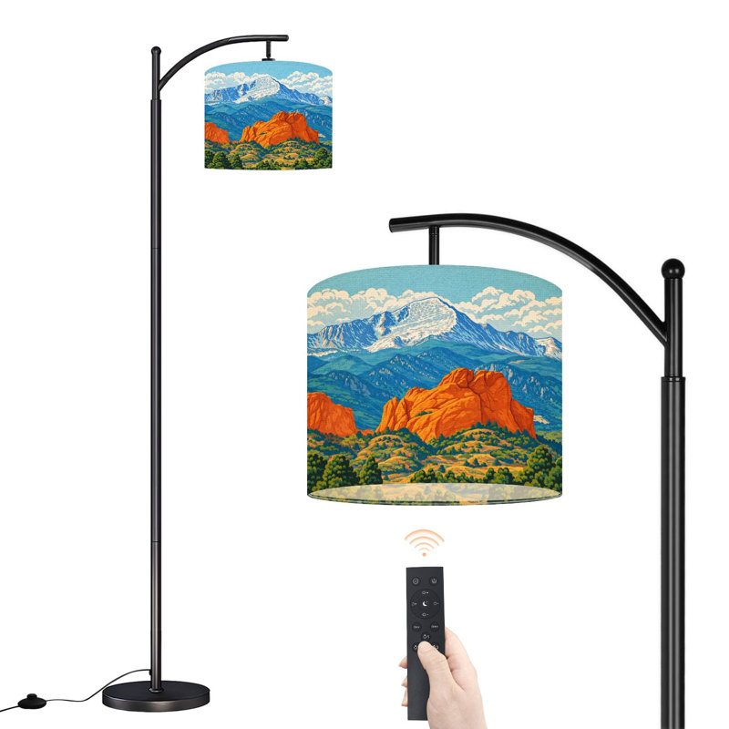 Lampe sur pied à arc avec abat-jour réglable Pikes Peak Garden Gods Colorado Springs Rocky Mountainss Lampe sur pied