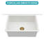 Évier de cuisine encastré 27 "x 19" x 10 "en argile réfractaire à double cuve en porcelaine blanche
