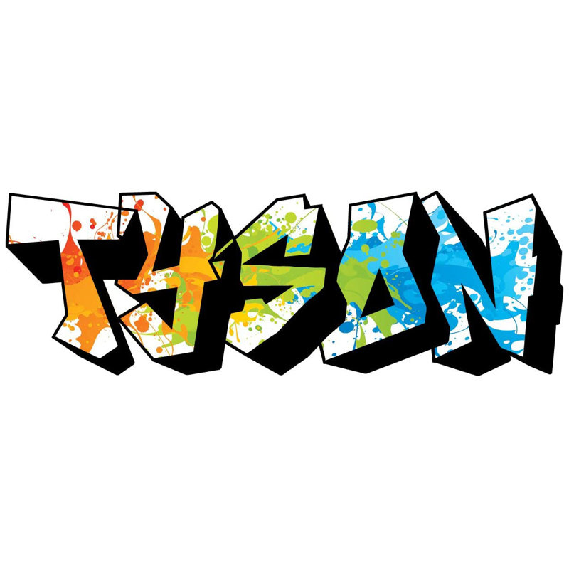 Adhésif décoratif graffiti personnalisé, H 12 po x l 40 po